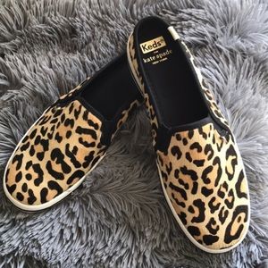 Keds x Kate Spade Leopard Leather Double-Decker Mule